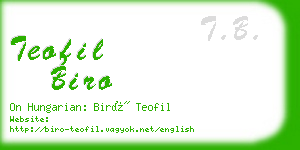 teofil biro business card